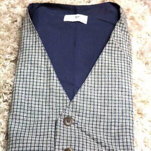VTG Robert Stock Vest Unisex Blue Cream Nautical Preppy Academic Casual Hipster
